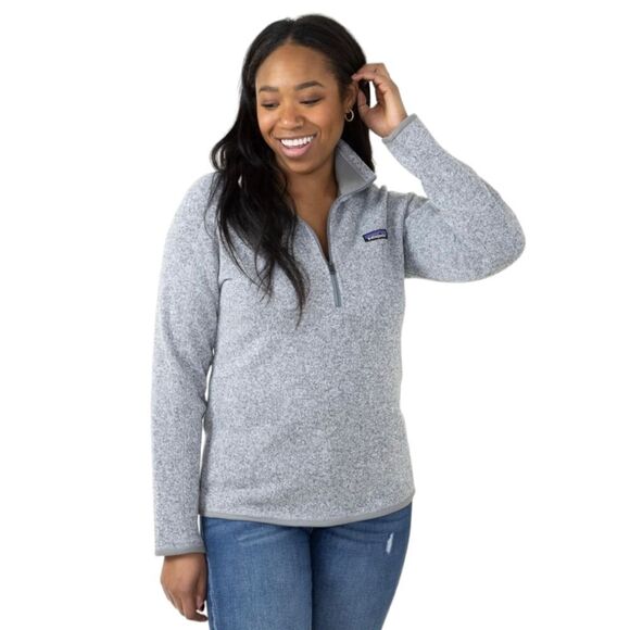 Patagonia Quarter Zip Pullover Better Sweater Fleece Women's sz S in White Birch - Picture 3 of 14